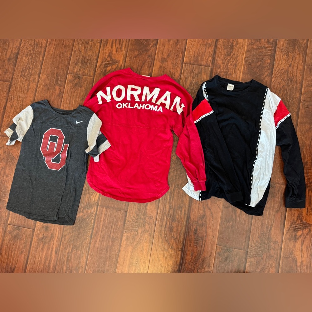 3 women’s OU, Norman, Oklahoma themed shirts bundle!